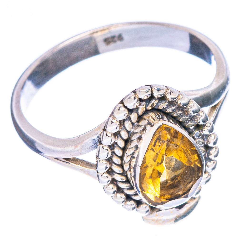 Faceted Citrine Dainty Ring Size 7 (925 Sterling Silver) R146953