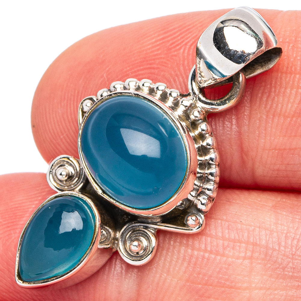Chalcedony Pendant 1 1/4" (925 Sterling Silver) P45473