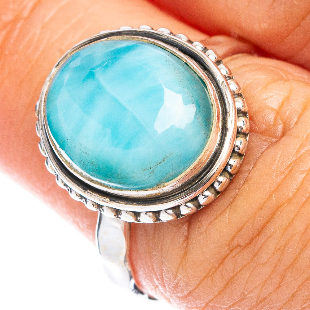 Rare Larimar Ring Size 7 (925 Sterling Silver) R7799