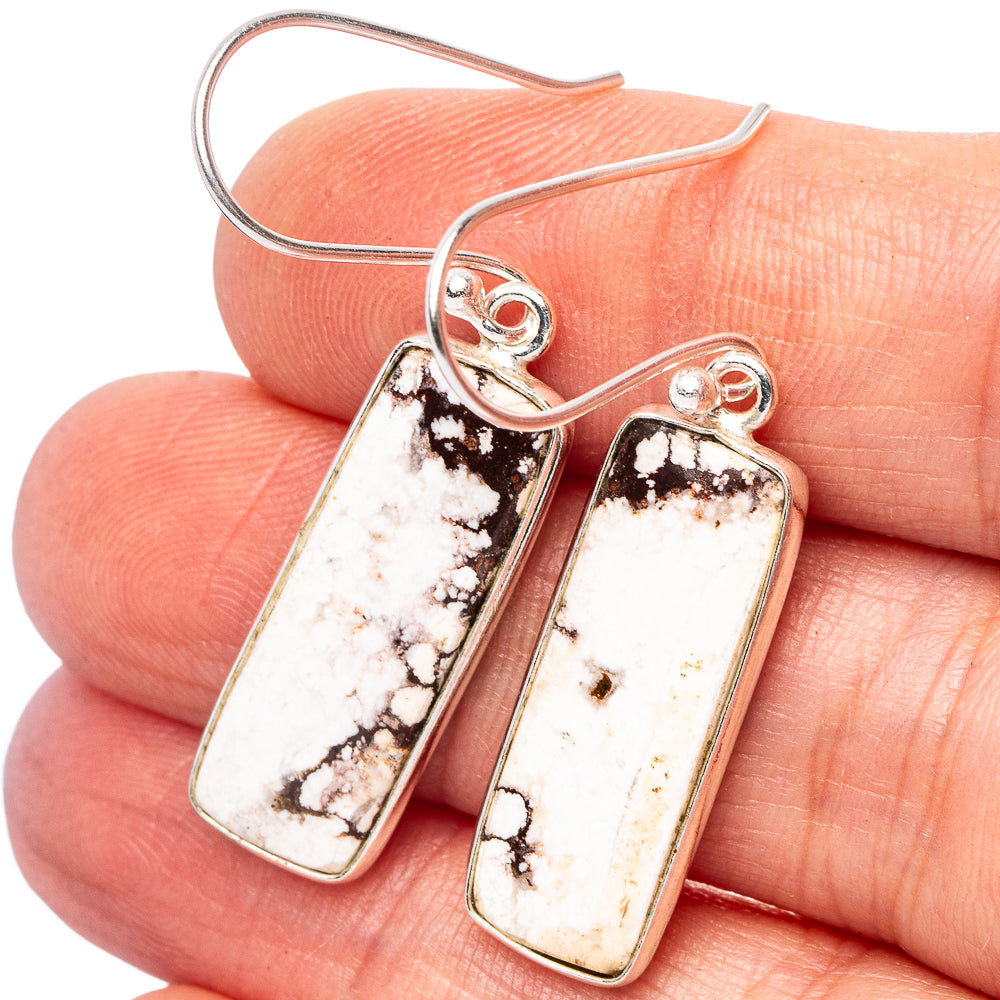 Wild Horse Jasper Earrings 1 5/8" (.925 Sterling Silver)