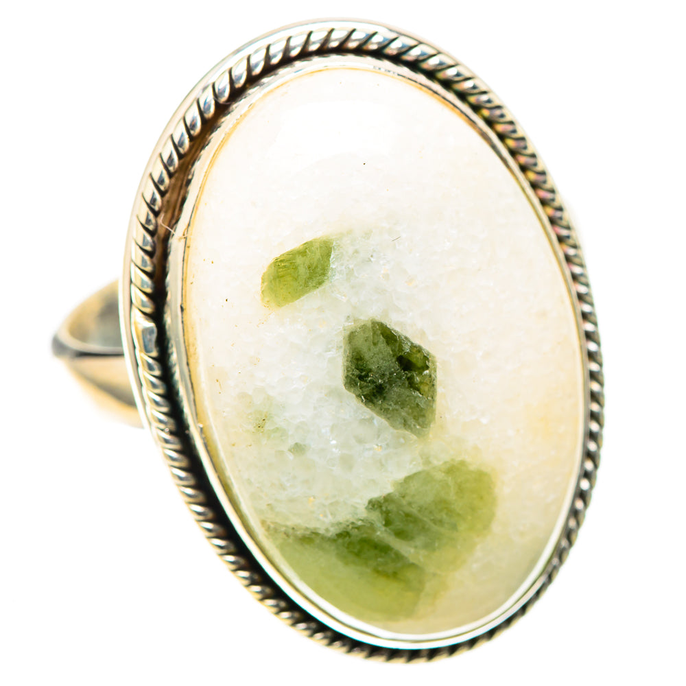 Large Green Tourmaline In Quartz Ring Size 13 (925 Sterling Silver) RING138604