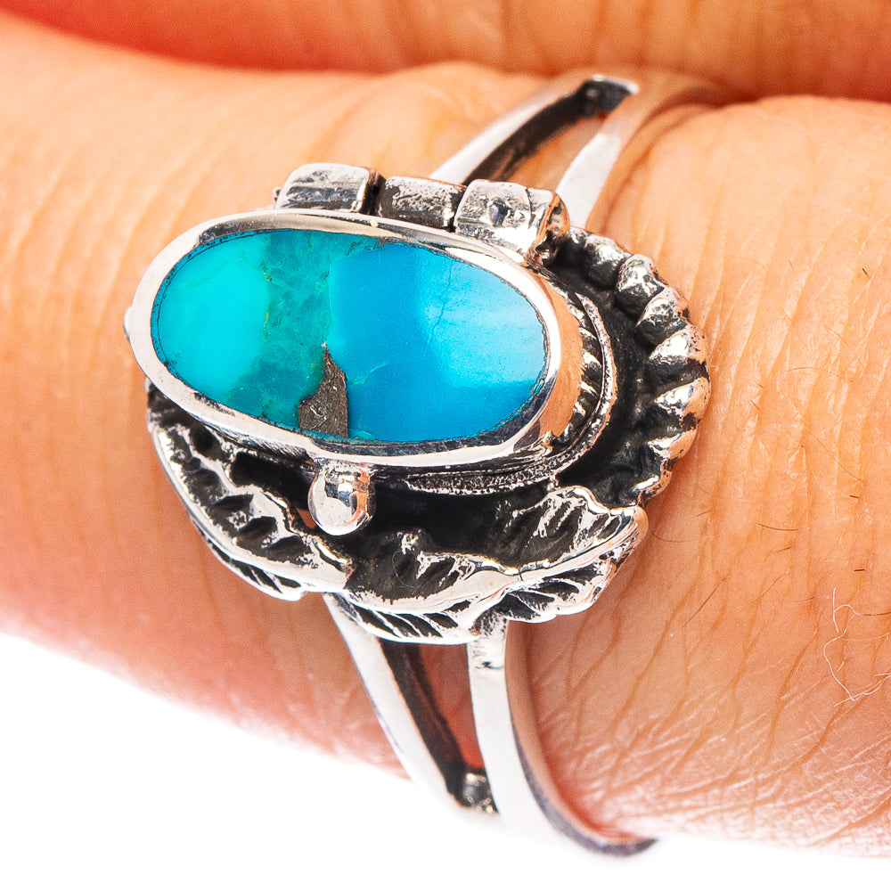 Rare Arizona Turquoise Poison Ring Size 8.75 (925 Sterling Silver) R7273