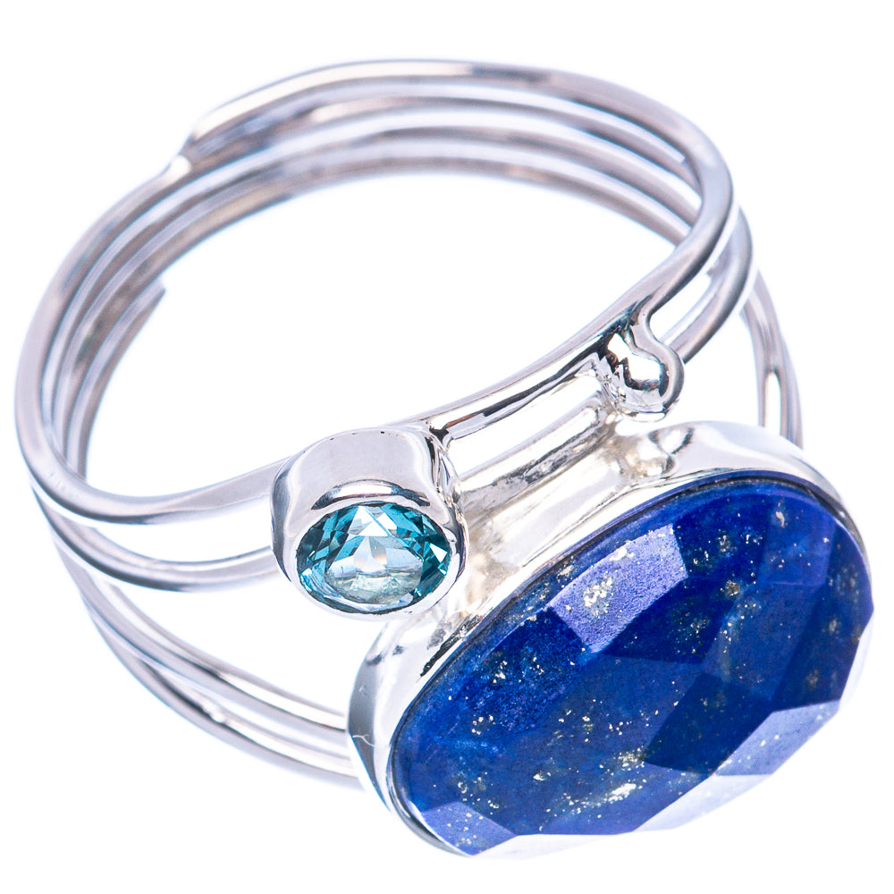 Premium Lapis Lazuli, Blue Topaz 925 Sterling Silver Ring Size 8.5 (925 Sterling Silver) R2664