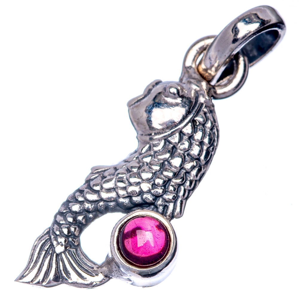 Garnet Dainty Pendant 1 1/8" (925 Sterling Silver) P39881