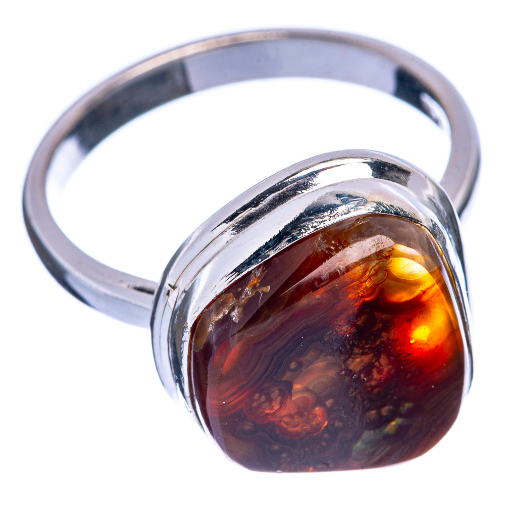 Rare Mexican Fire Agate Ring Size 8 (925 Sterling Silver) R145535