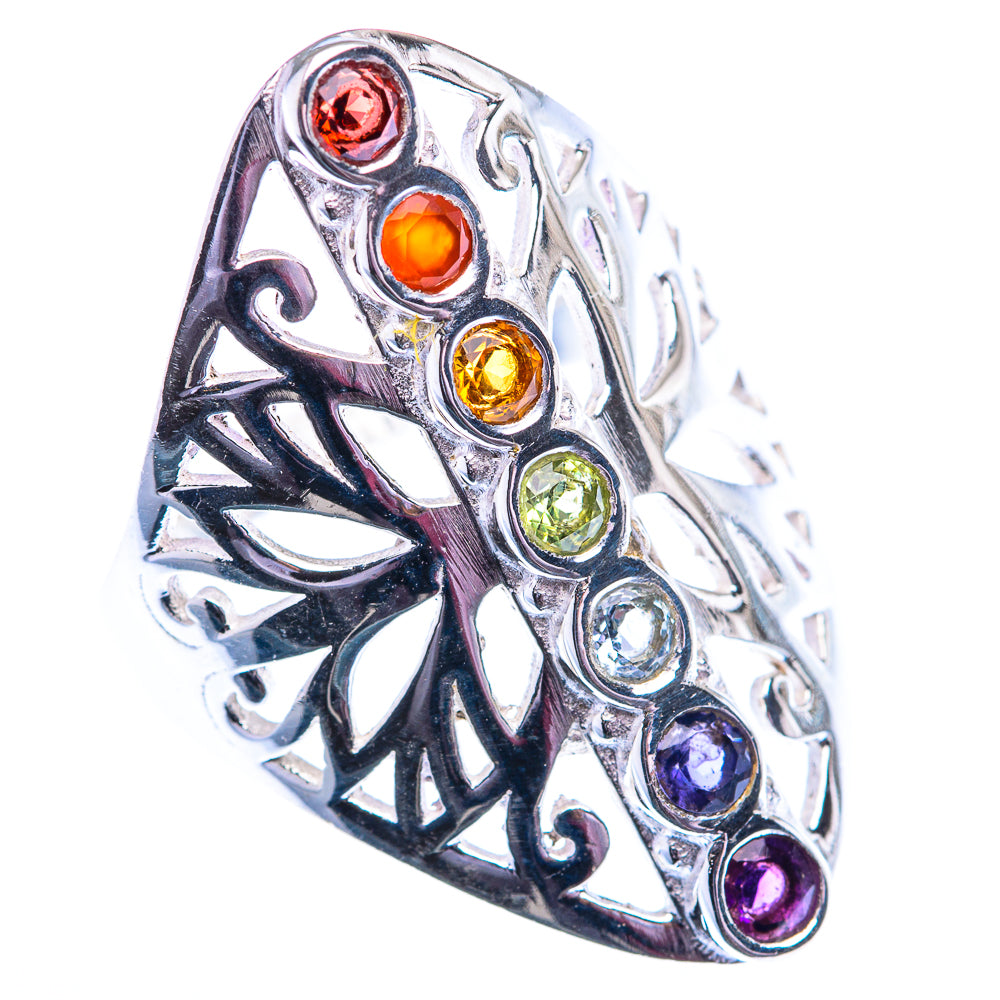 Rainbow Chakra 925 Sterling Silver Ring Size 9 (925 Sterling Silver) RING140299