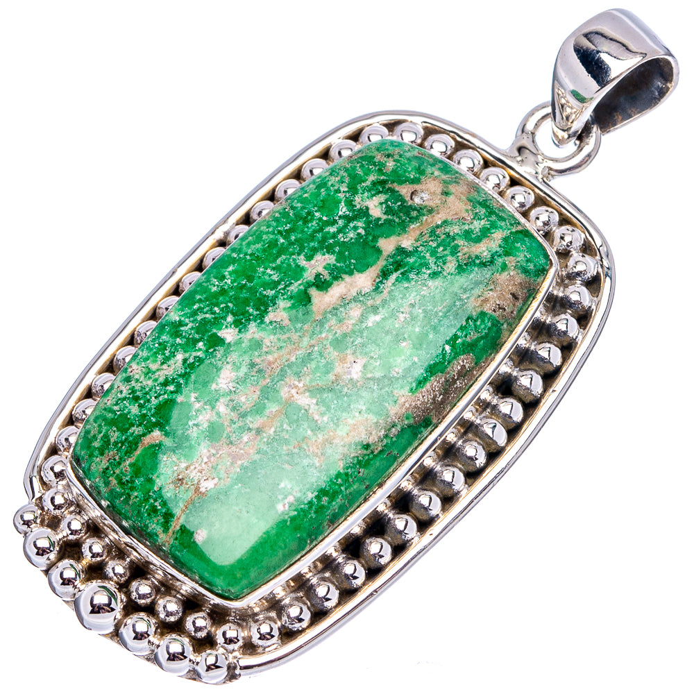 Premium Variscite Pendant 1 7/8" (.925 Sterling Silver)