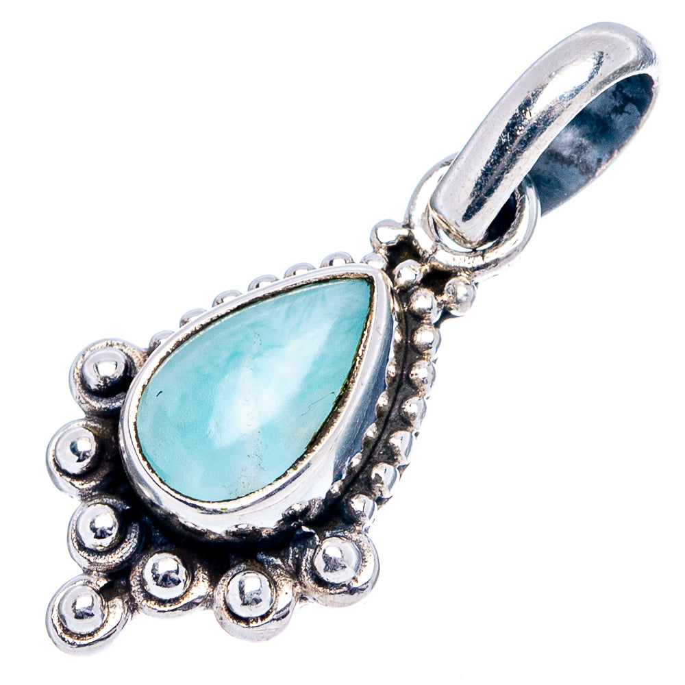 Larimar Dainty Pendant 1" (.925 Sterling Silver)