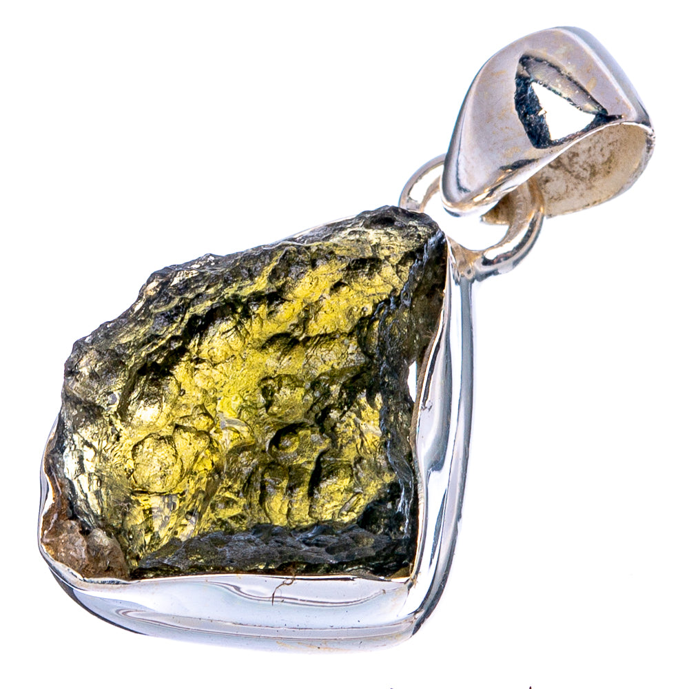 Rare Moldavite Pendant 1" (925 Sterling Silver) P43375