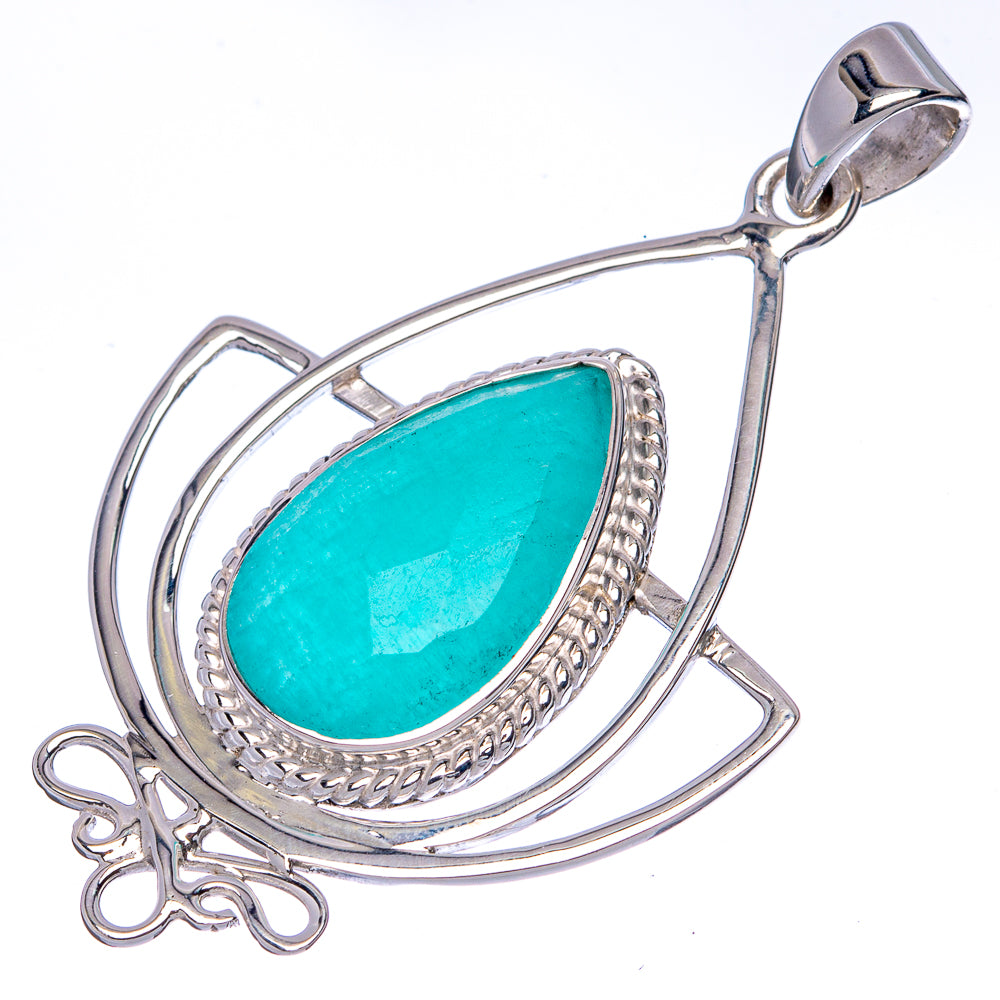 Premium Amazonite 925 Sterling Silver Pendant 1 3/4" Ana Co P42263