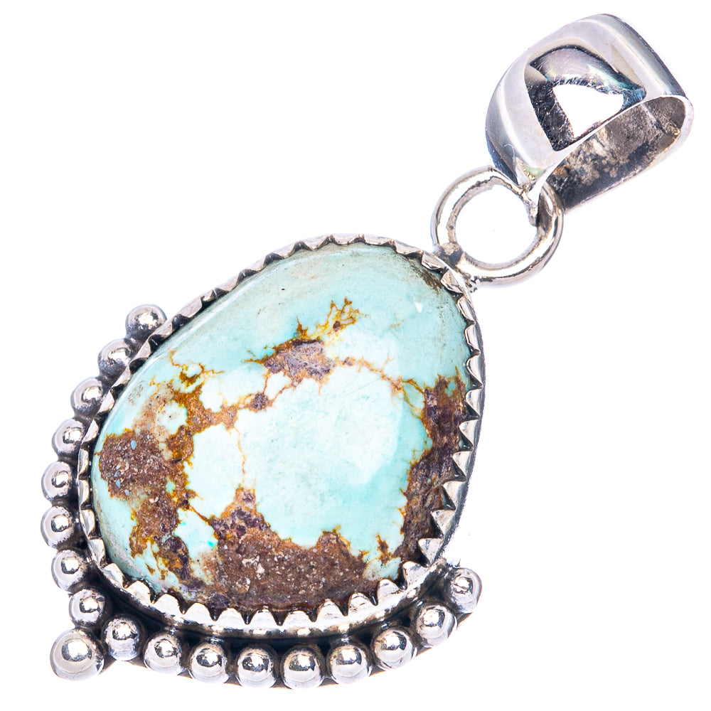 Rare Golden Hills Turquoise 925 Sterling Silver Pendant 1 3/8" (925 Sterling Silver) P41940