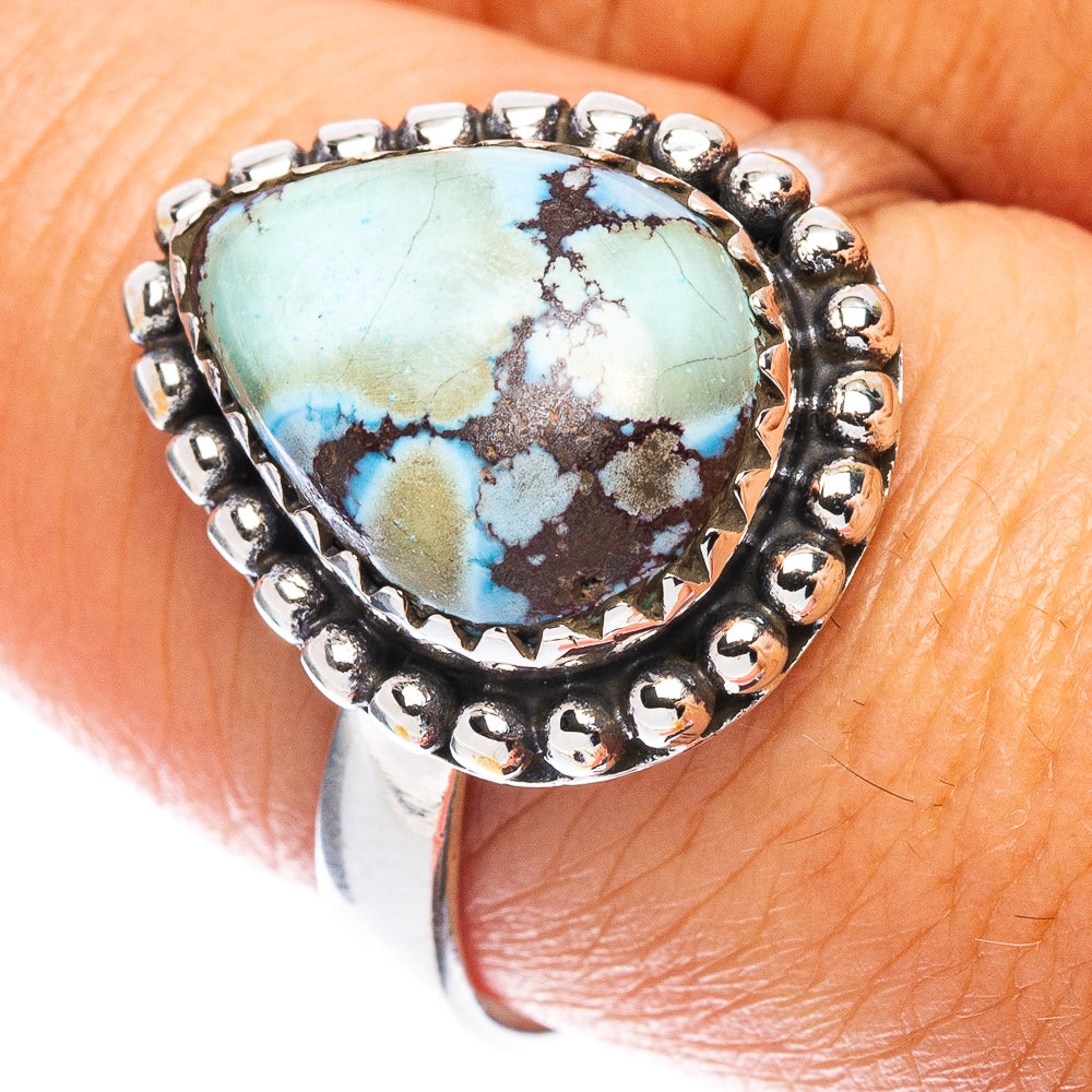 Rare Golden Hills Turquoise Ring Size 8.5 (925 Sterling Silver) R7543