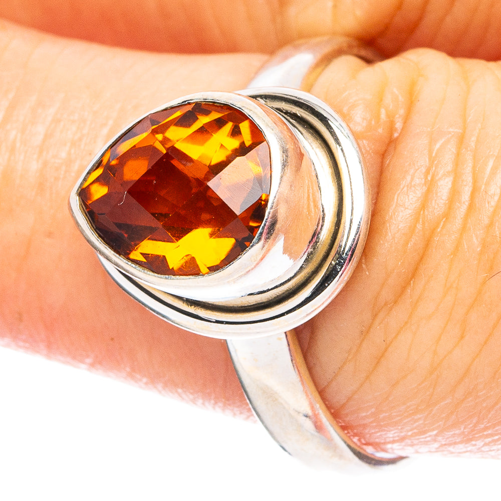 Mandarin Citrine 925 Sterling Silver Ring Size 8.5 (925 Sterling Silver) R6283