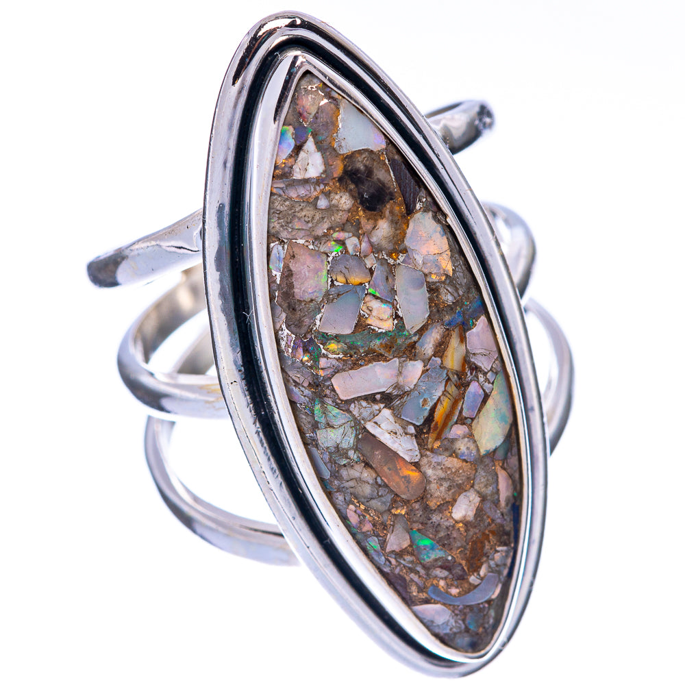 Large Brecciated Ethiopian Opal Ring Size 6.5 (925 Sterling Silver) R144788