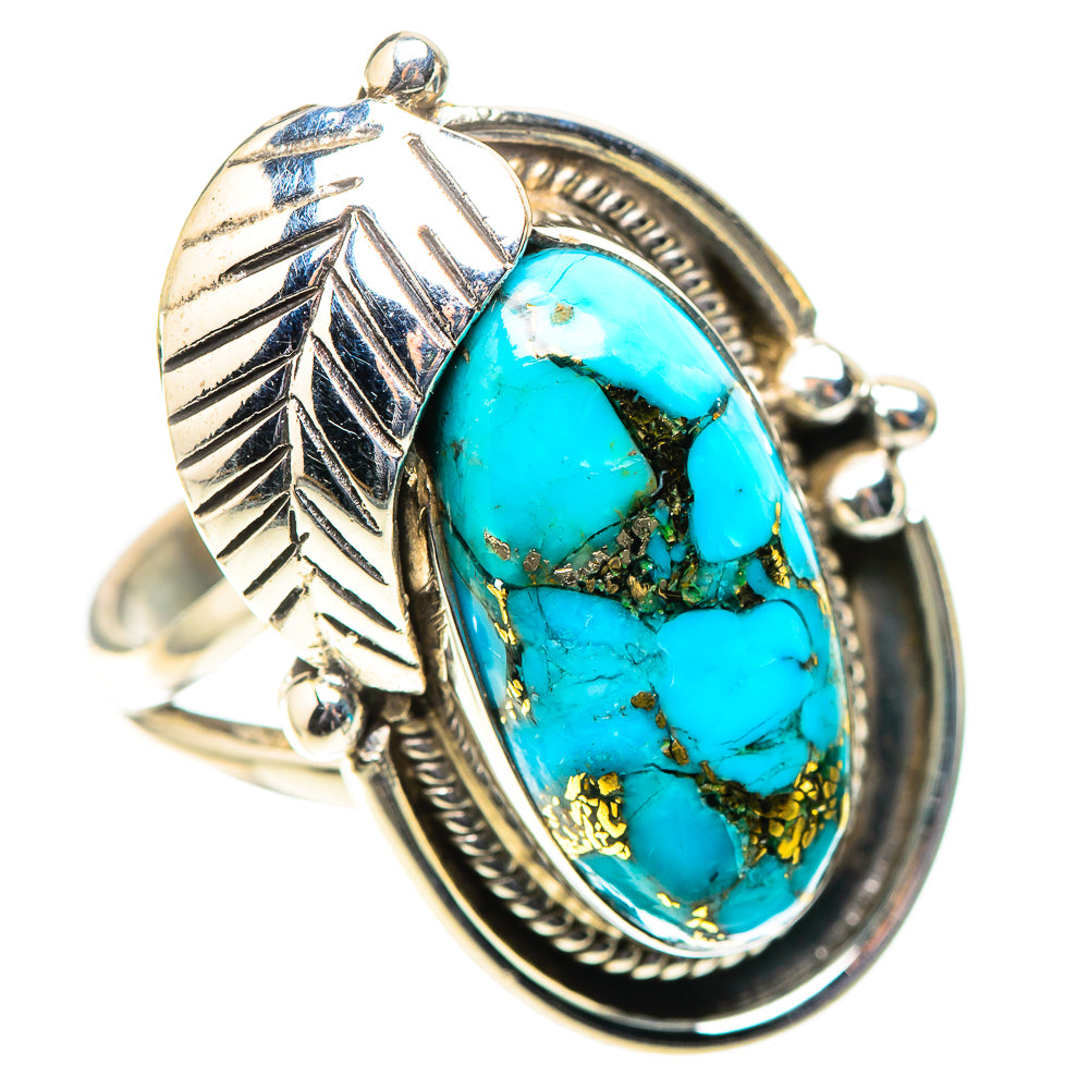 Blue Copper Composite Turquoise Ring Size 8 (925 Sterling Silver) RING138541