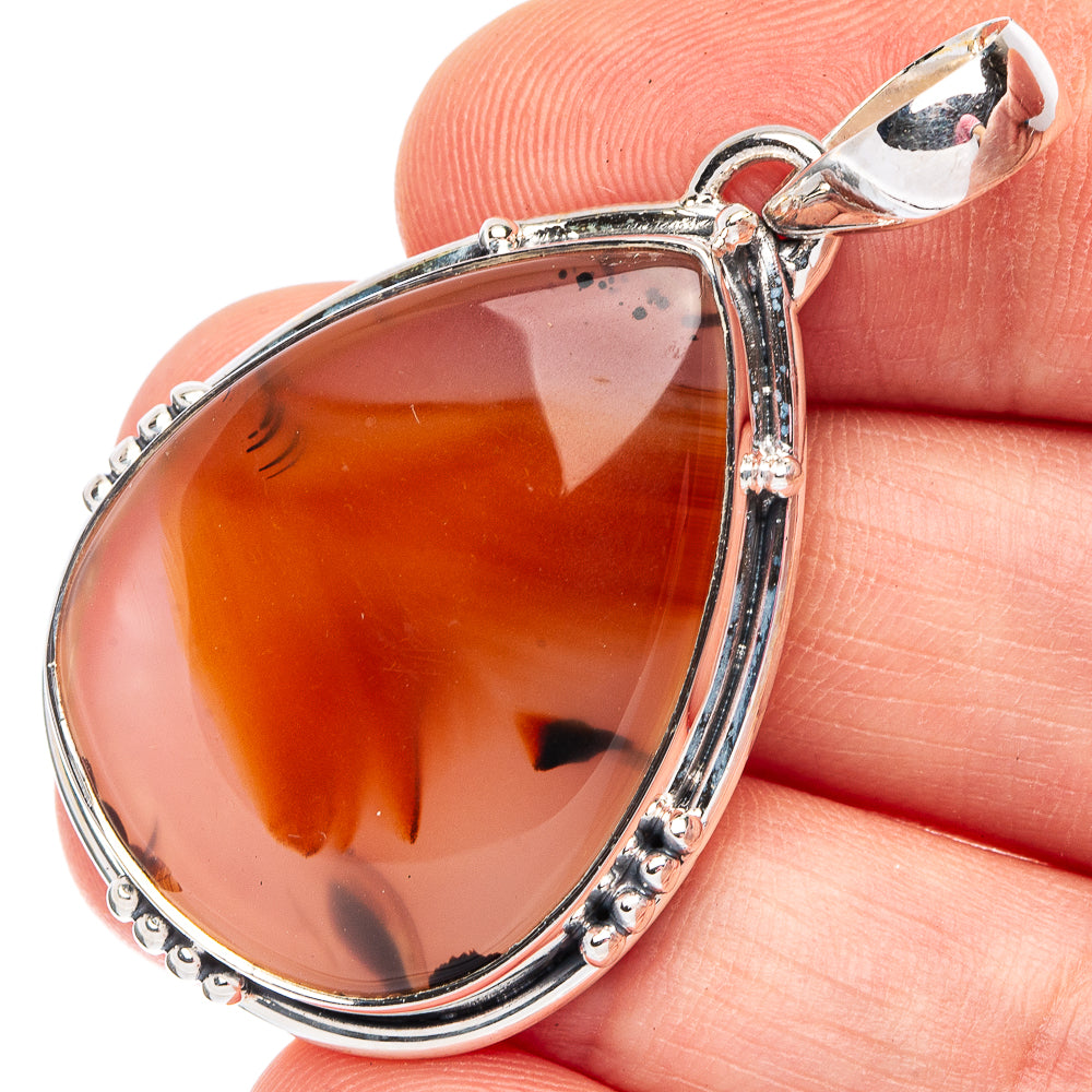 Palm Wood Jasper 925 Sterling Silver Pendant 1 3/4" (925 Sterling Silver) P43597