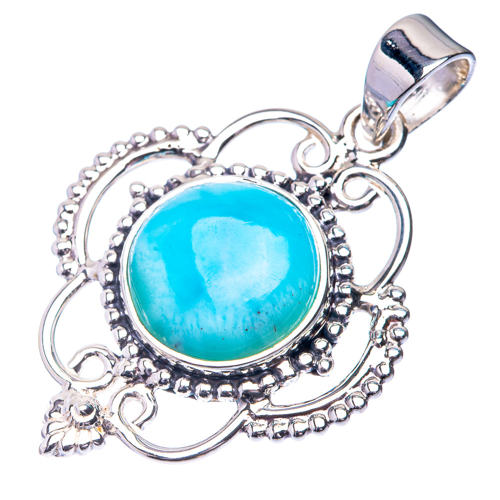 Premium Rare Larimar Pendant 1 1/2" (925 Sterling Silver) P38796