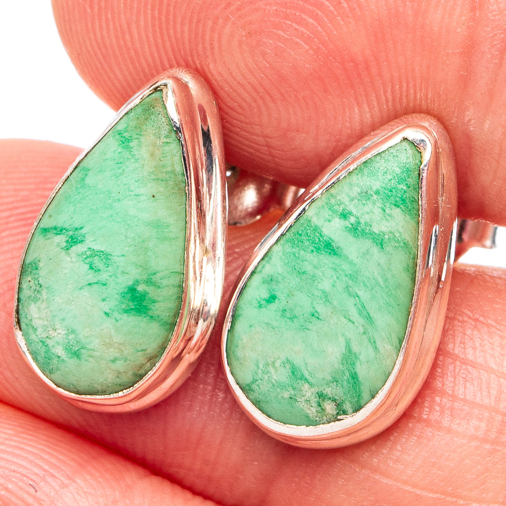 Variscite Earrings 5/8" (.925 Sterling Silver)