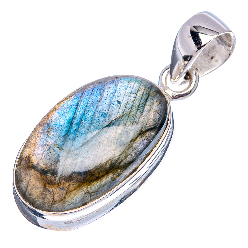 Labradorite Pendant 1 1/4" (.925 Sterling Silver)
