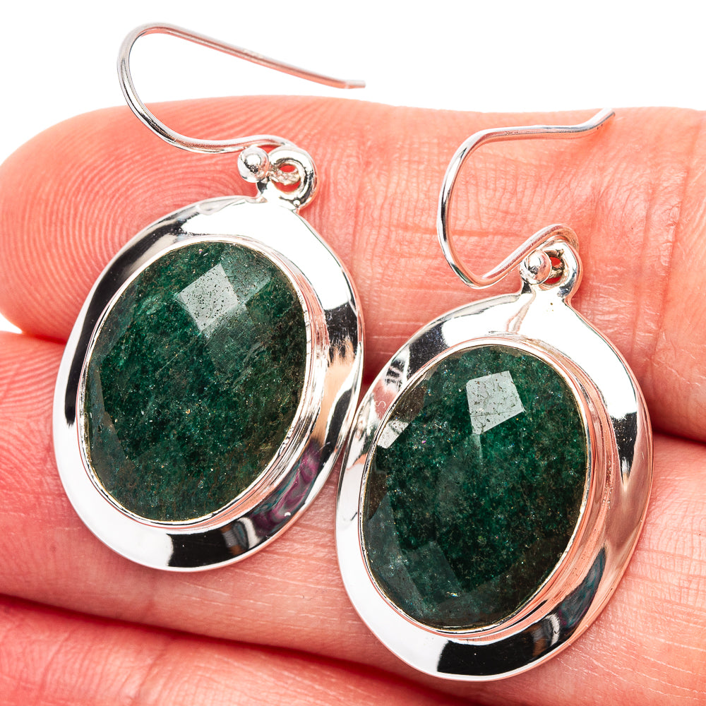 Premium Green Aventurine Earrings 1 1/2" (.925 Sterling Silver)