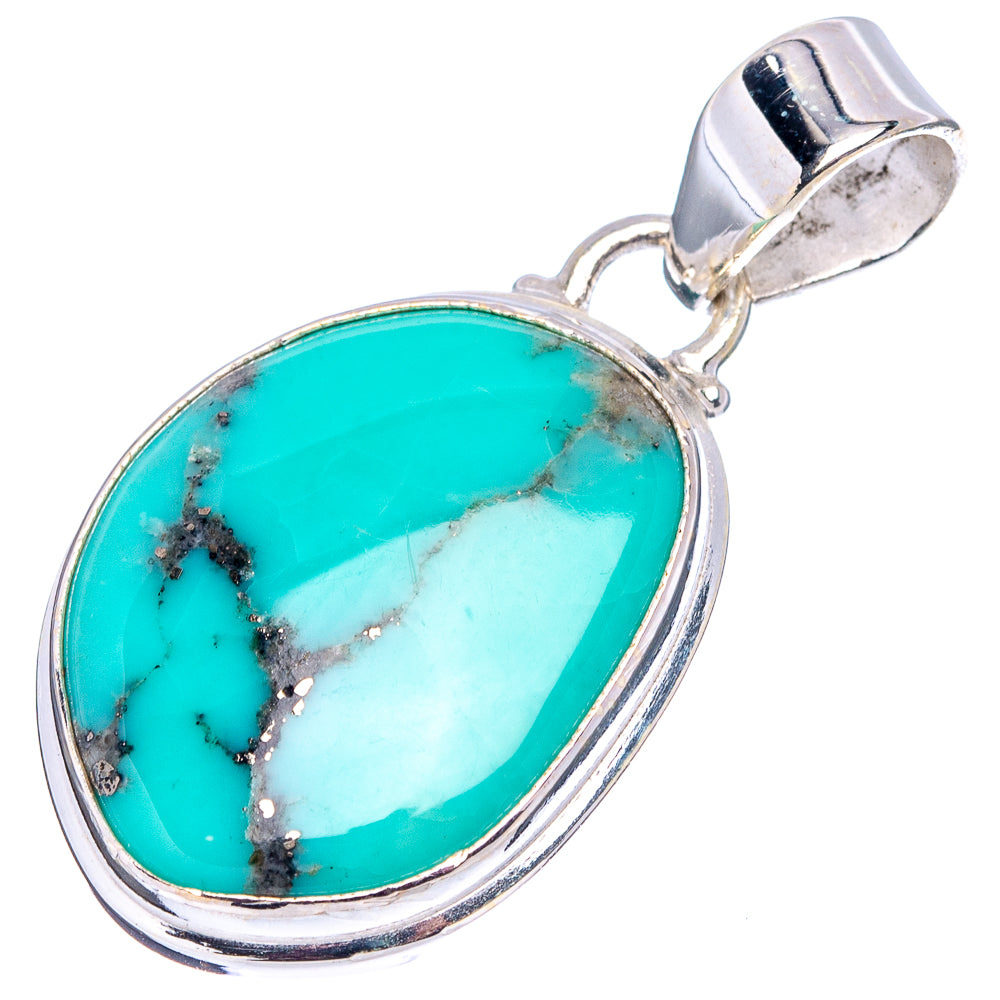 Campitos Turquoise Pendant 1 3/8" (.925 Sterling Silver)