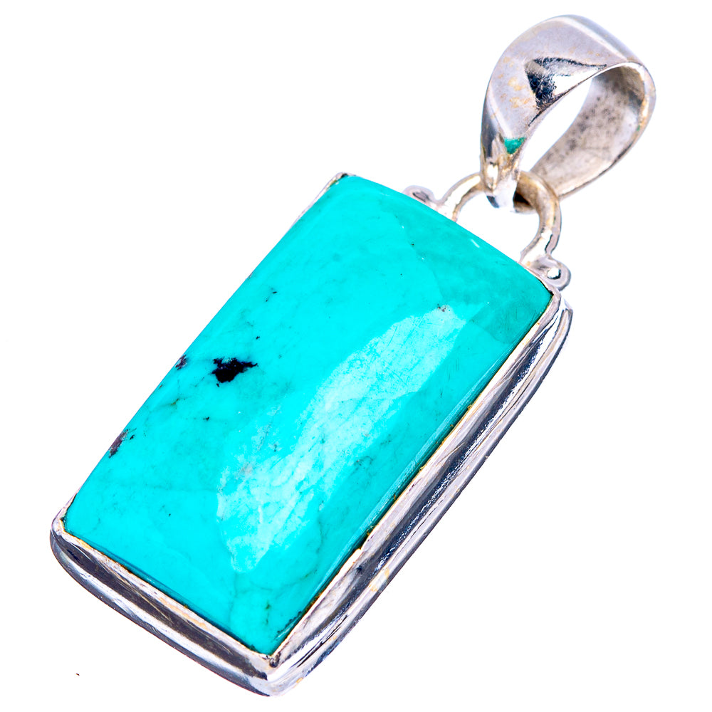 Rare Kingman Turquoise Pendant 1 1/4" (.925 Sterling Silver)