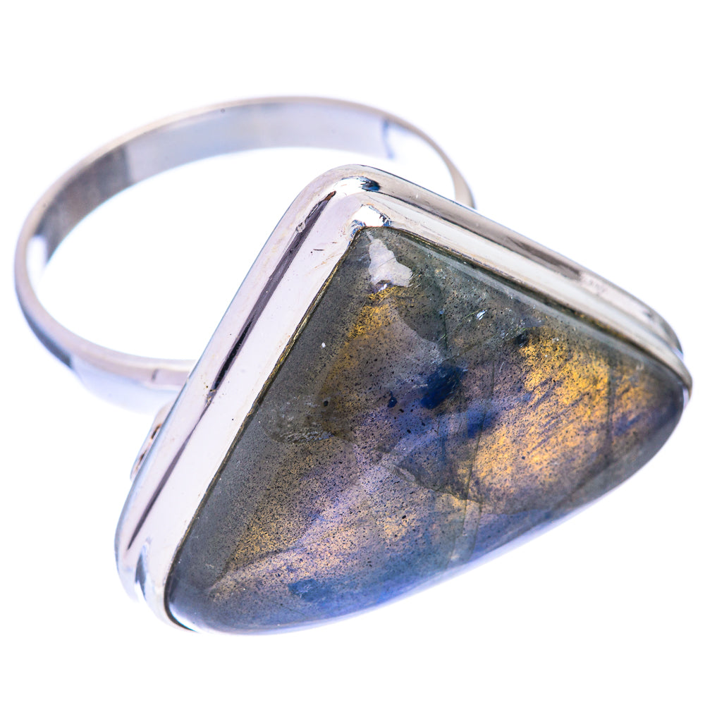 Large Labradorite Ring Size 9 (925 Sterling Silver) R140963