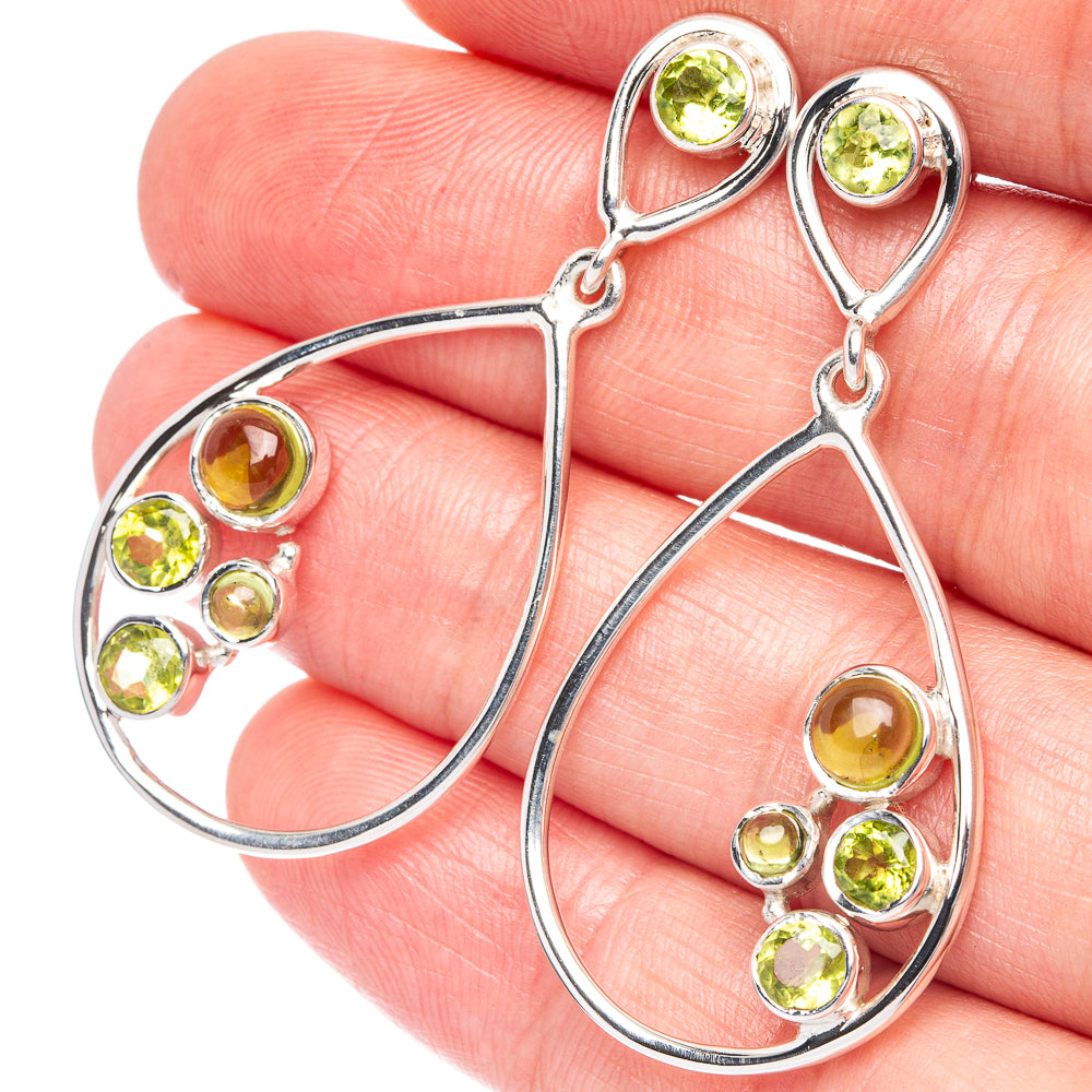 Premium Peridot Earrings 1 3/4" (925 Sterling Silver) E2502