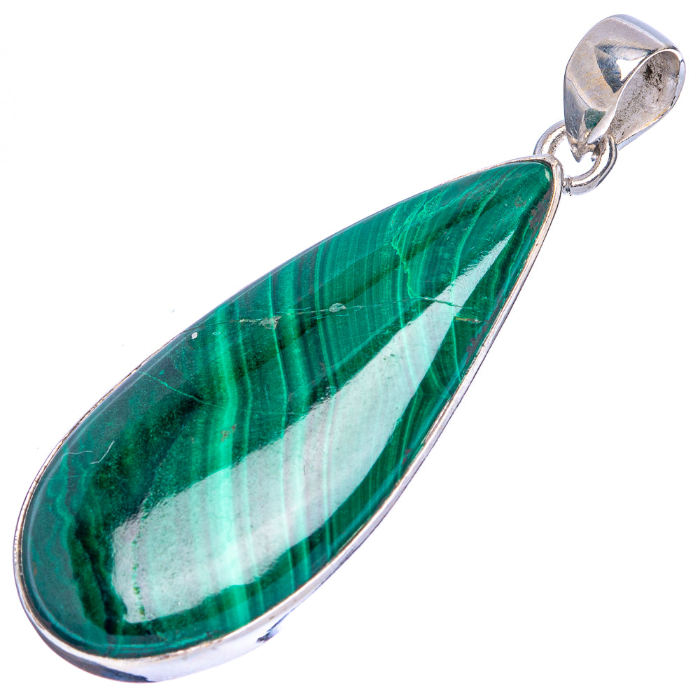 Malachite Pendant 2" (925 Sterling Silver) P43079