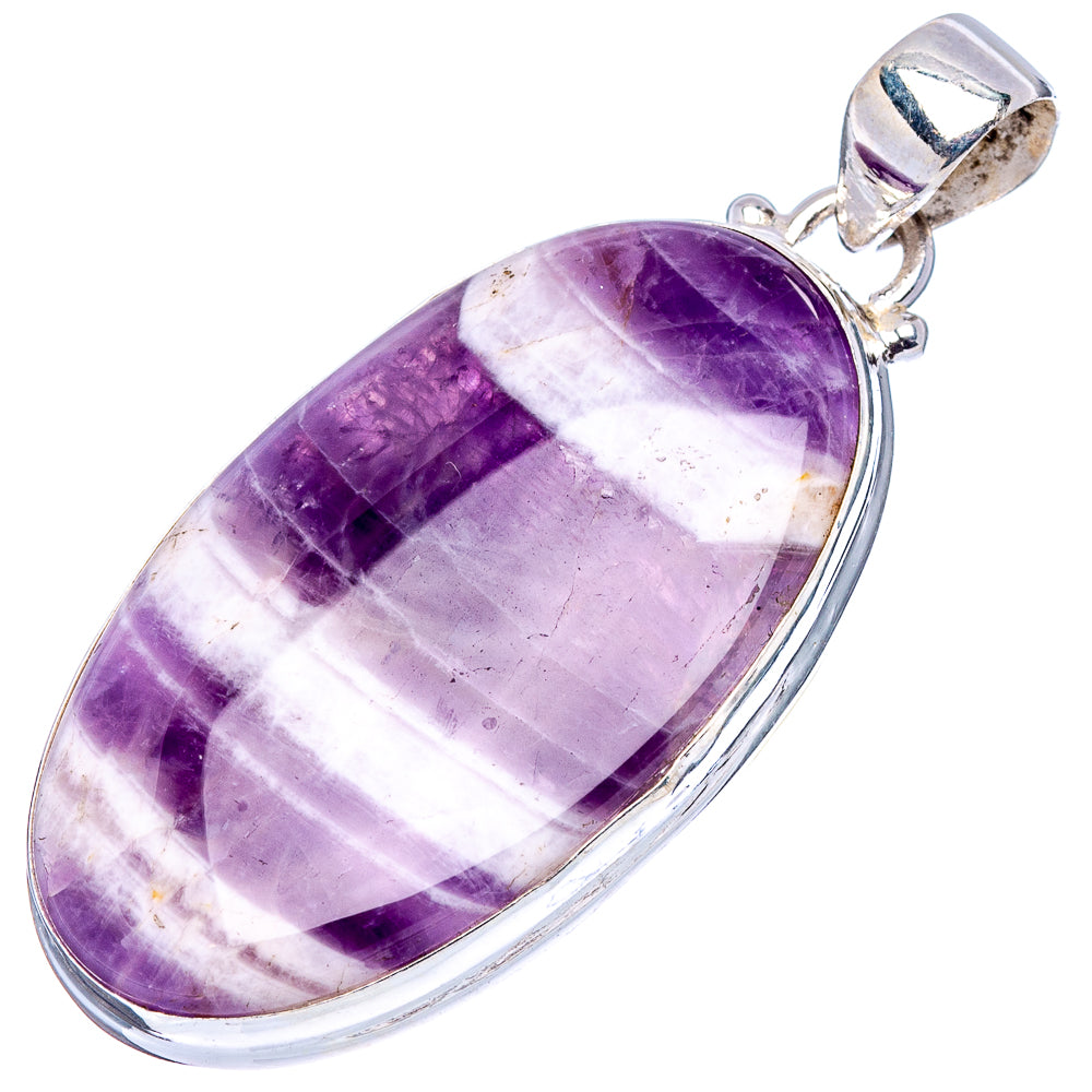 Chevron Amethyst Pendant 1 7/8" (.925 Sterling Silver)
