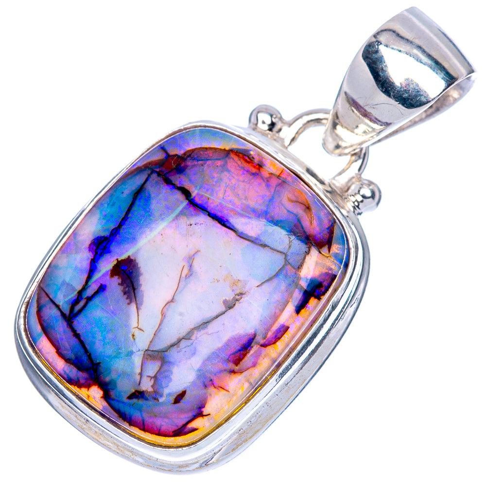 Rare Sterling Opal Pendant 1 1/8" (925 Sterling Silver) P41579