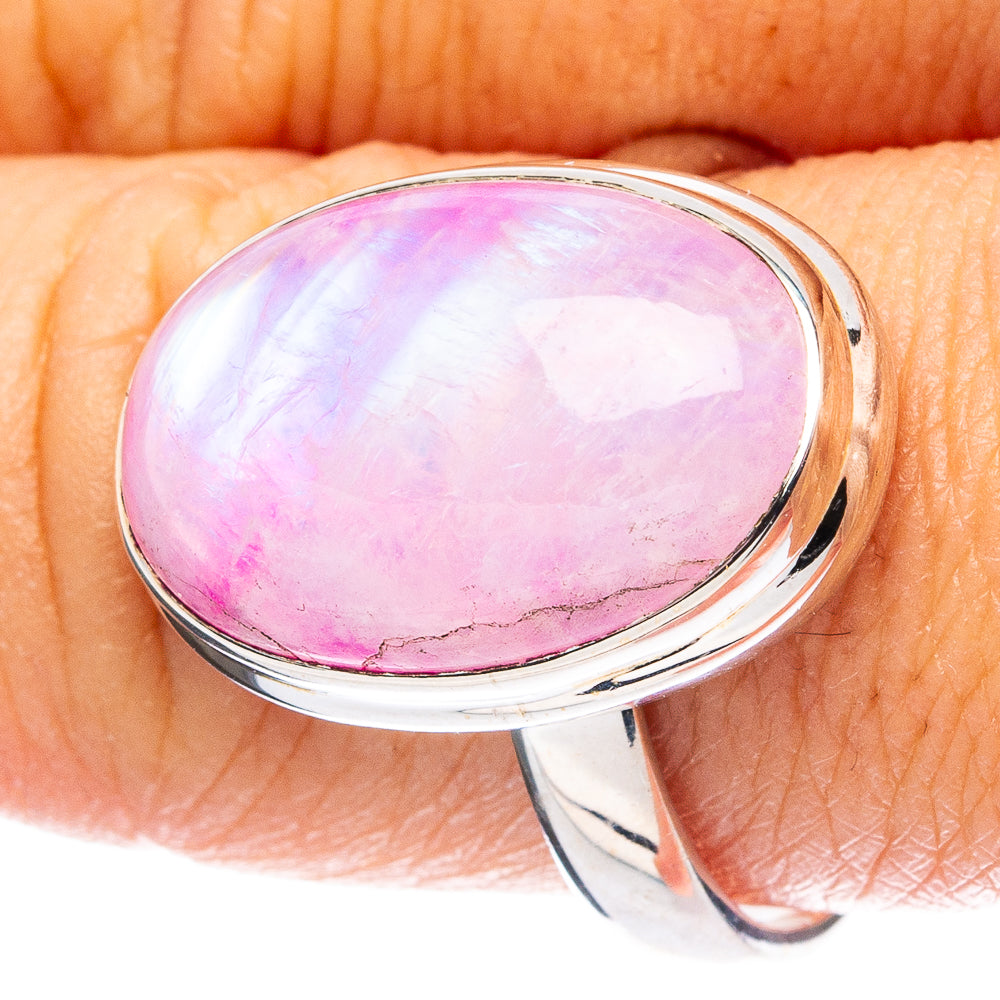Pink Moonstone 925 Sterling Silver Ring Size 9.25 (925 Sterling Silver) R6055