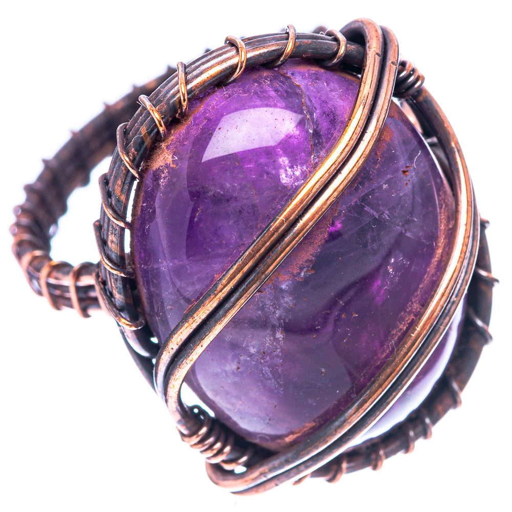 Amethyst Ring Size 8.25 (Oxidized Copper)