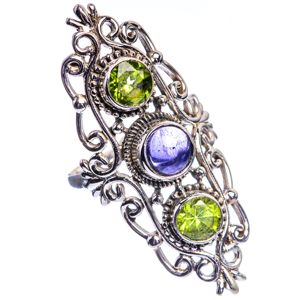 Large Tanzanite, Peridot Ring Size 9.25 (925 Sterling Silver) R144231