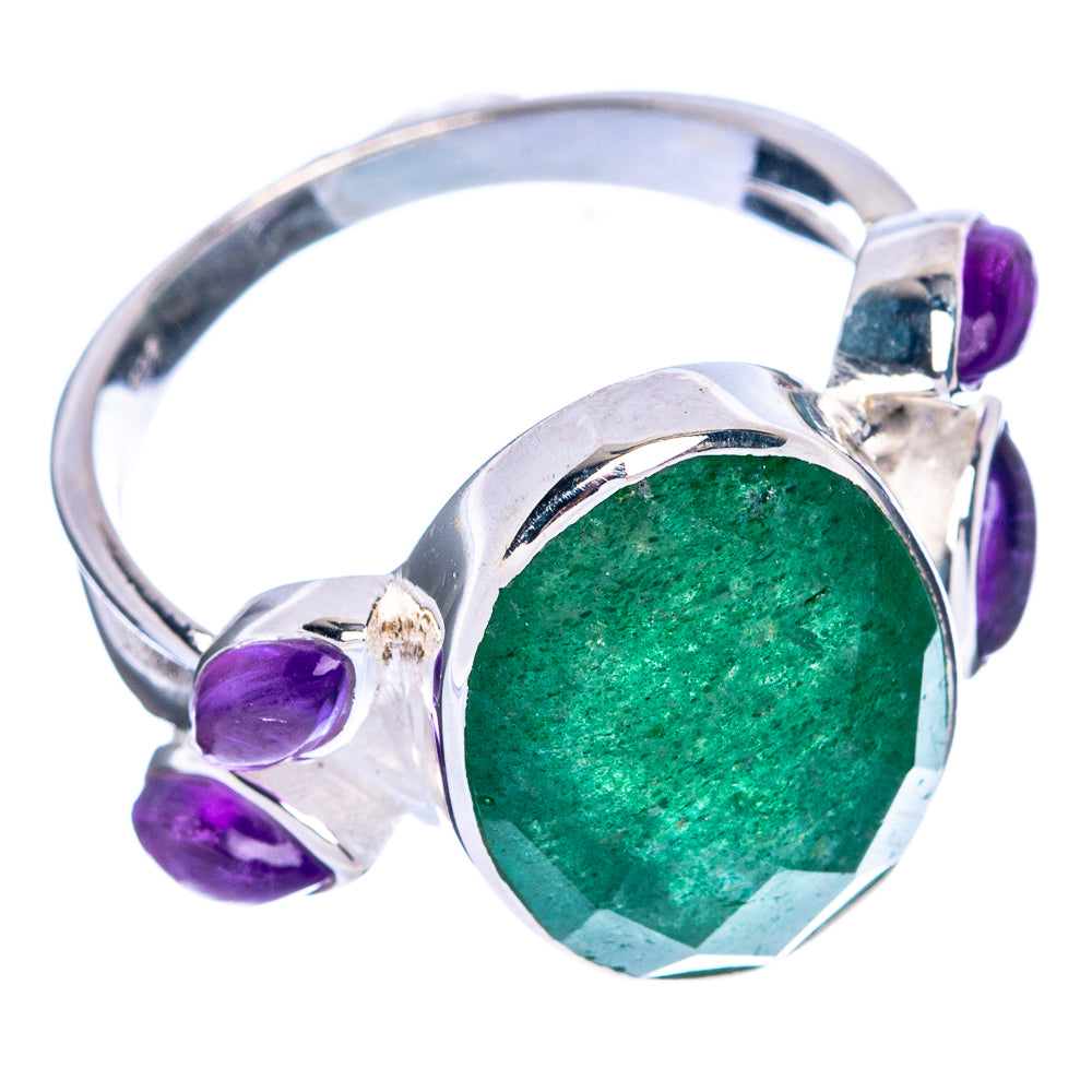 Green Aventurine, Amethyst Ring Size 9 (925 Sterling Silver) R144420