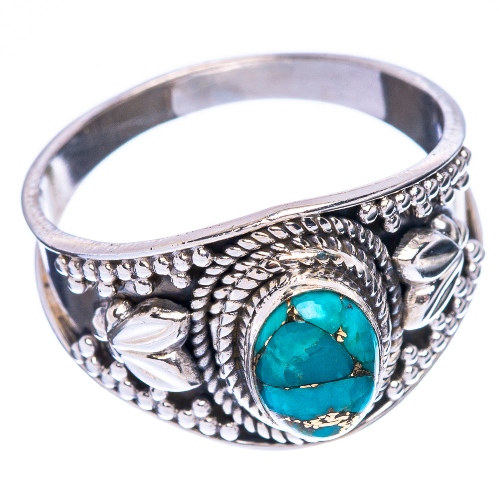 Blue Copper Composite Turquoise Ring Size 9 (925 Sterling Silver) R146805