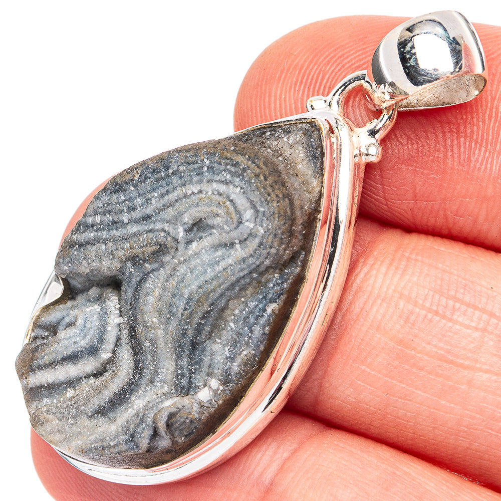 Desert Rose Druzy Pendant 1 5/8" (925 Sterling Silver) P45206