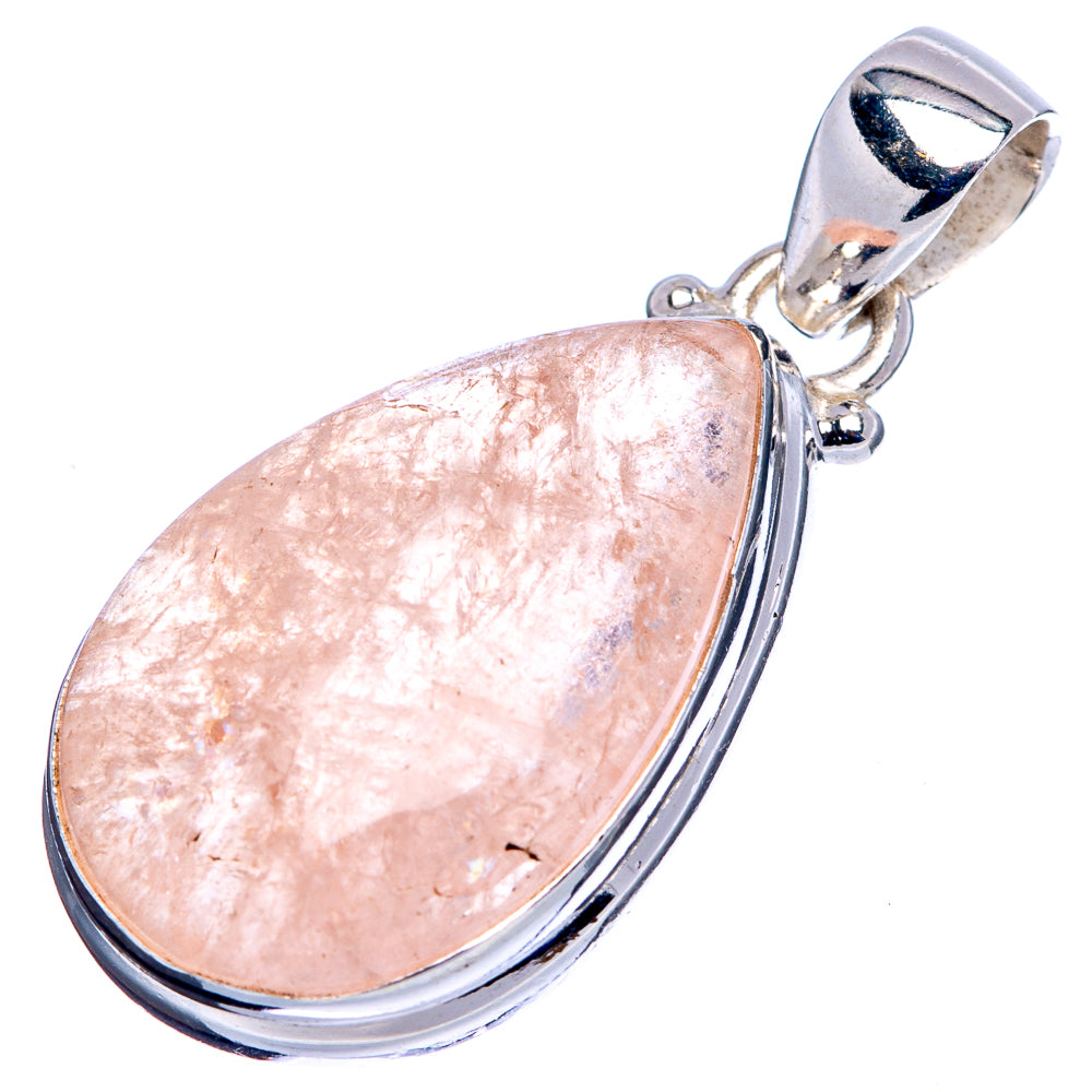 Rose Quartz Pendant 1 3/8" (.925 Sterling Silver)