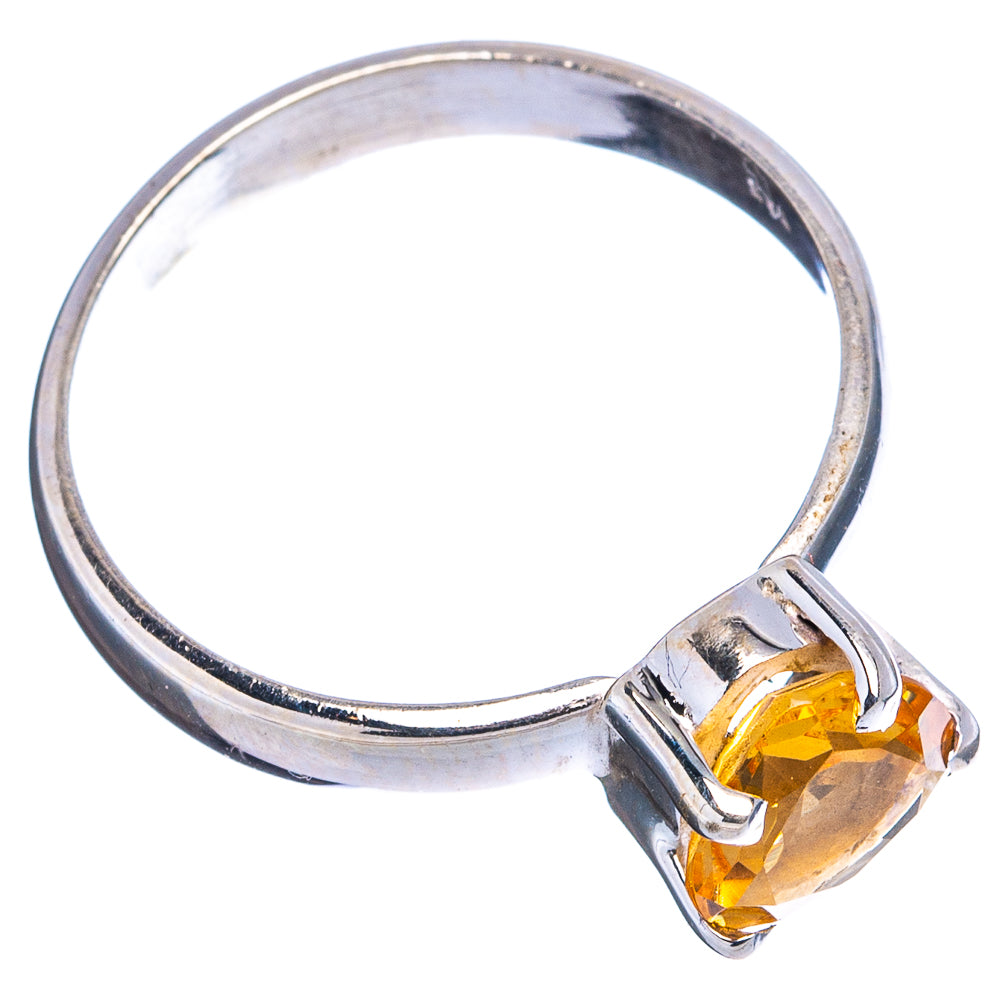 Faceted Citrine Ring Size 9 (.925 Sterling Silver)