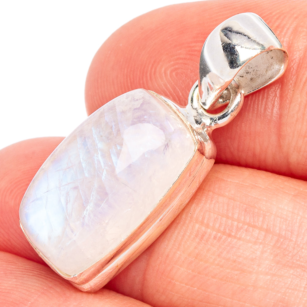 Rainbow Moonstone Pendant 1 1/8" (925 Sterling Silver) P44740