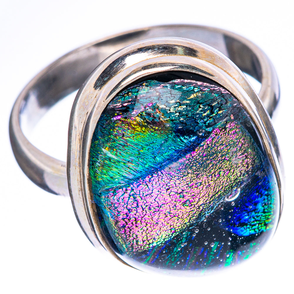 Dichroic Glass Ring Size 8 (925 Sterling Silver) R1406