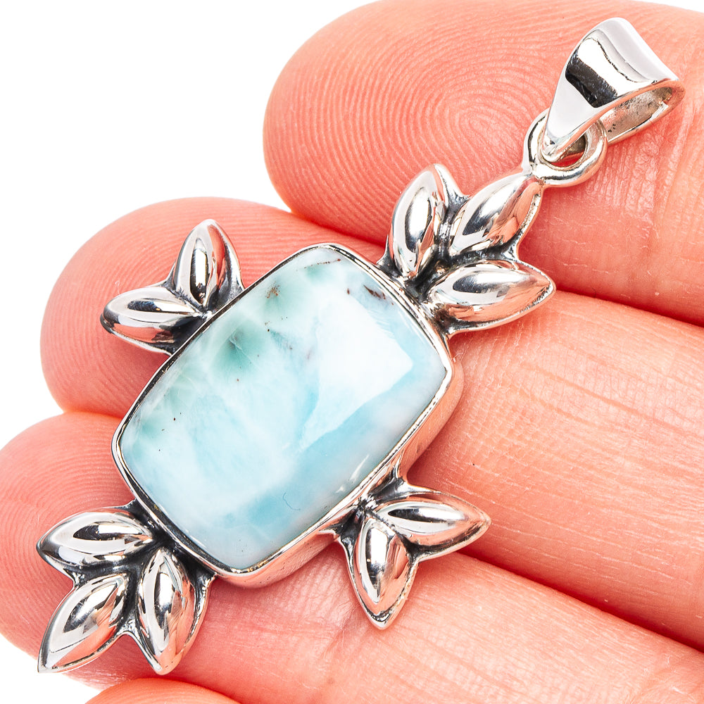 Larimar 925 Sterling Silver Premium Pendants 1 3/4" (925 Sterling Silver) P43758