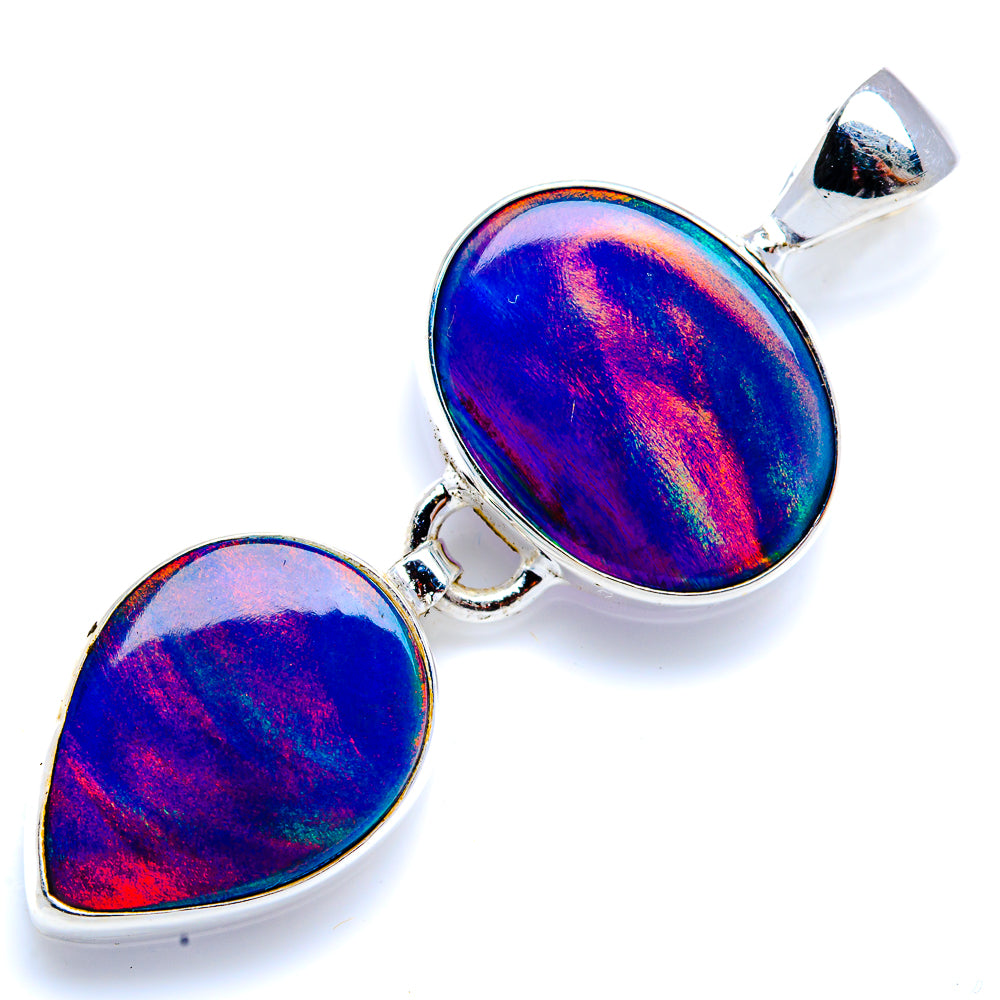 Aura Opal 925 Sterling Silver Pendant 1 5/8" (925 Sterling Silver) PD38329