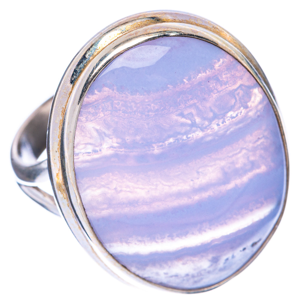 Blue Lace Agate Ring Size 7.5 (925 Sterling Silver) R1673