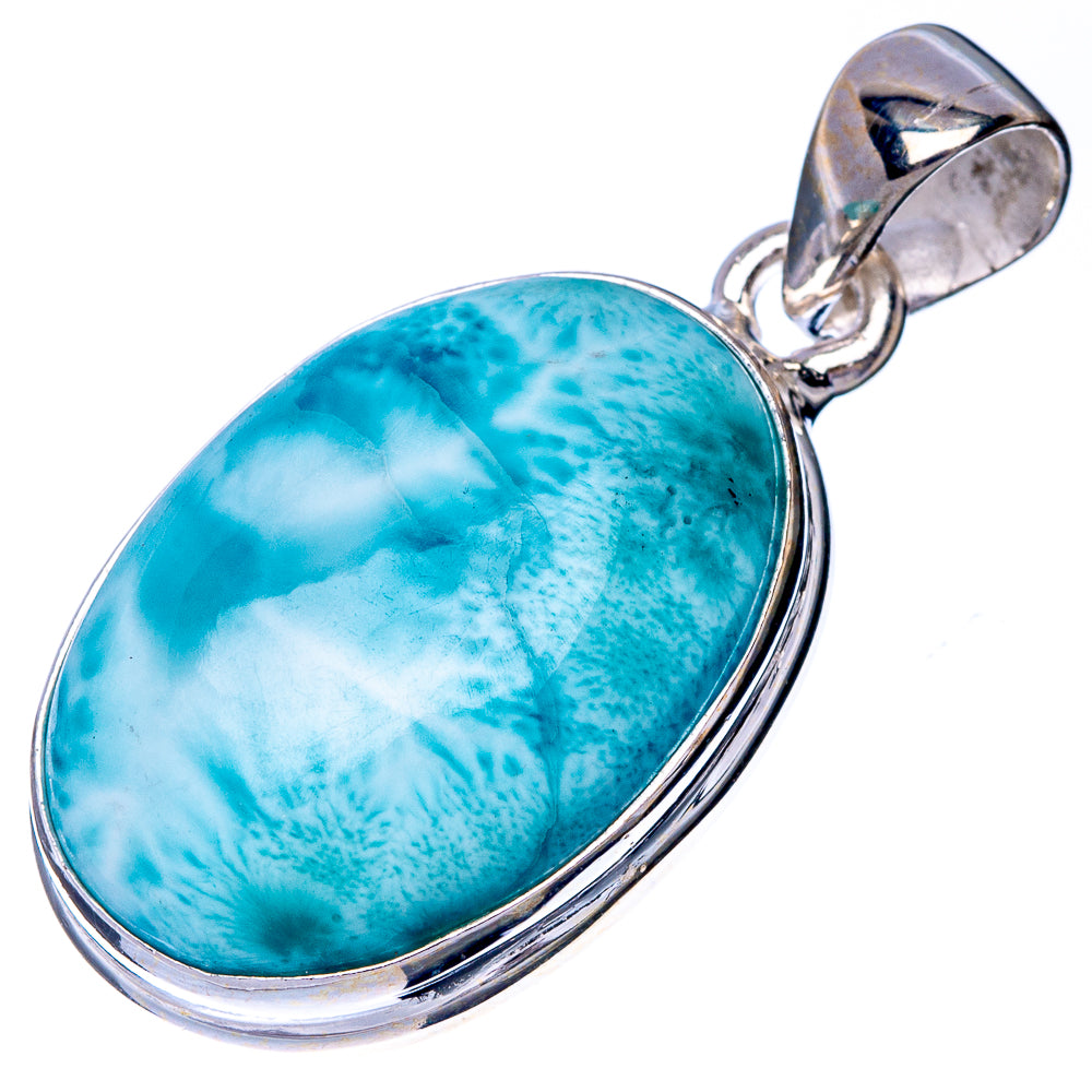 Larimar Pendant 1 3/8" (925 Sterling Silver) P41035
