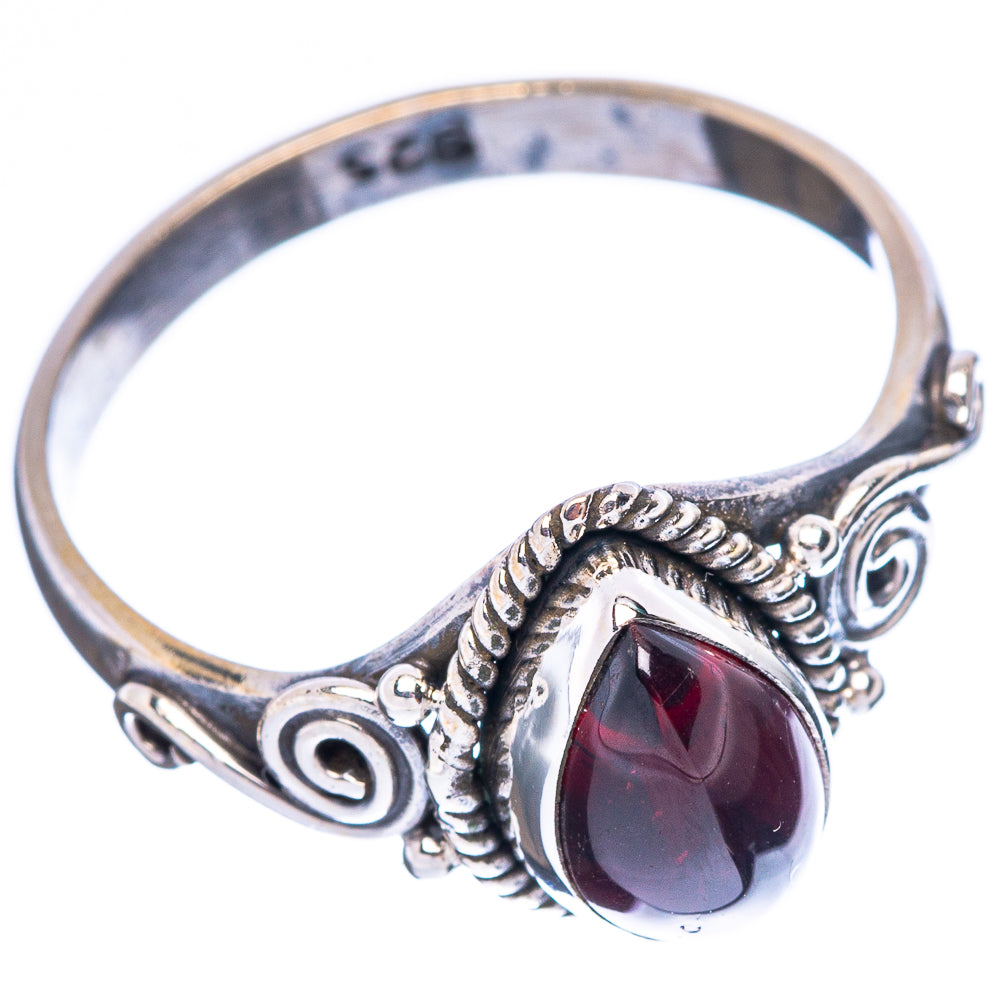 Garnet Dainty Ring Size 8 (925 Sterling Silver) R5170