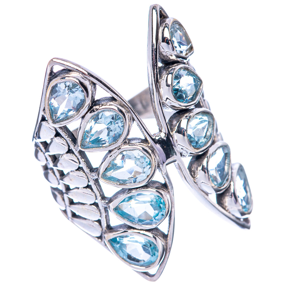 Large Blue Topaz Ring Size 8 (925 Sterling Silver) R144795
