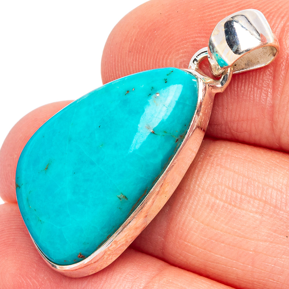 Rare Kingman Turquoise Pendant 1 3/8" (925 Sterling Silver) P44985