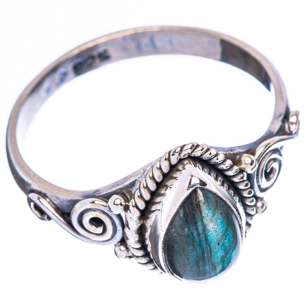 Labradorite Dainty Ring Size 8 (925 Sterling Silver) R5160