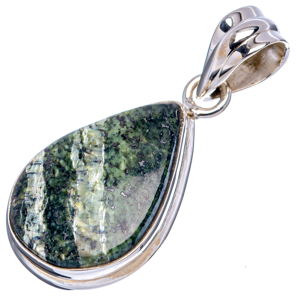 Green Swiss Opal Pendant 1 3/8" (.925 Sterling Silver)